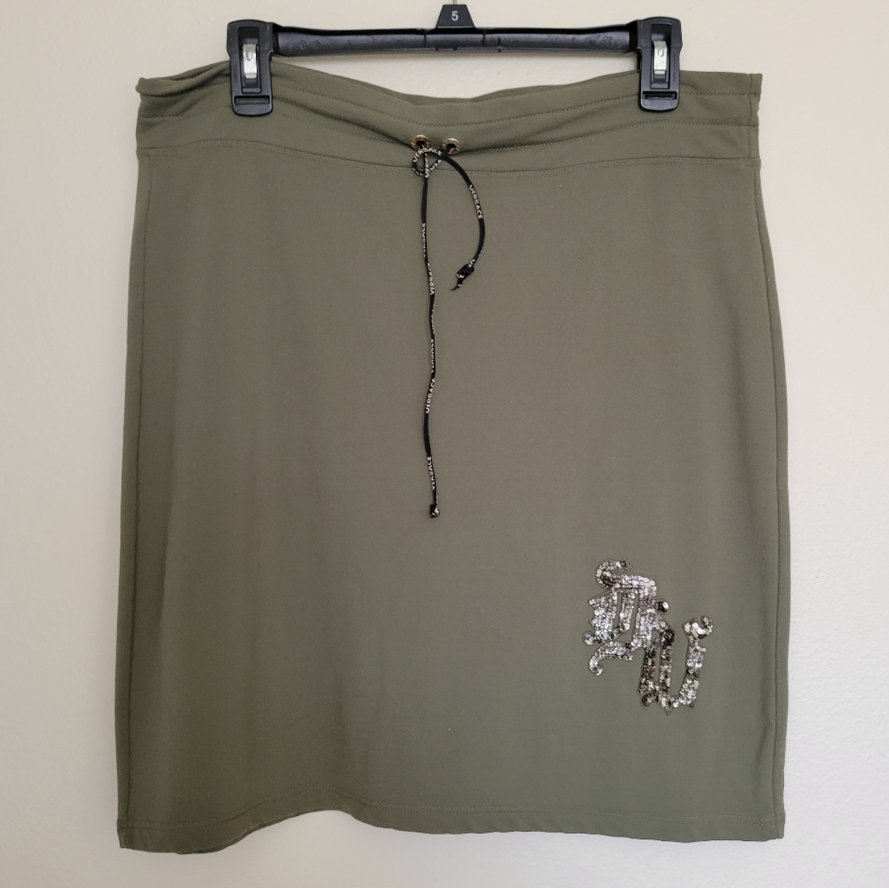 Vintage versace skirt olive sequin drawstring
